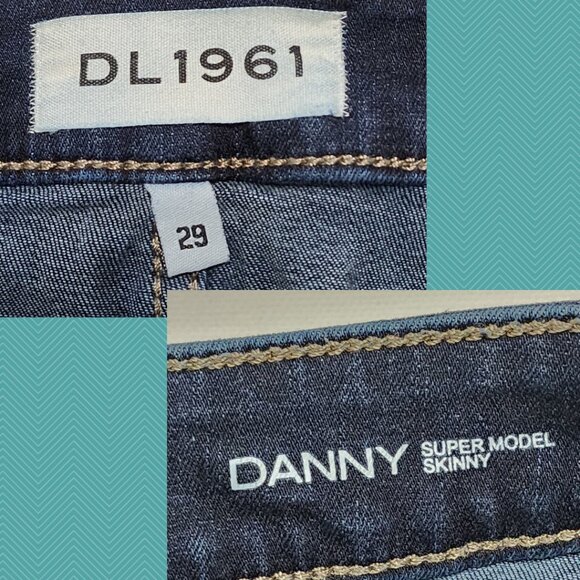 DL1961 Dark Wash Stretch Denim High Rise Danny Model Skinny Jeans - Picture 5 of 6